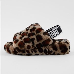NEW Ugg Fluff Yeah Slippers Leopard Size 6